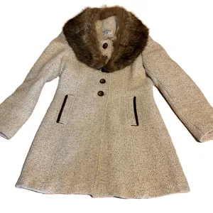 Vintage Circa 1980'S J. Marco Beige & Brown Wool & Fox Fur Collar Coat (S) thumbnail 11