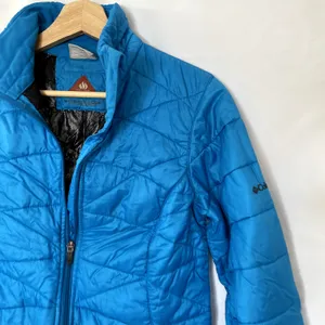 Columbia blue puffer coat omni-heat thermal comfort women's size small‎ winter thumbnail 2