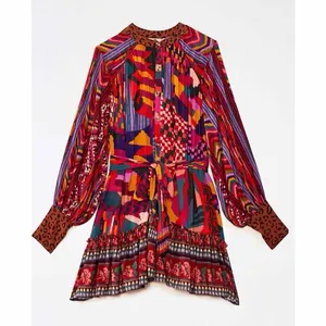 Farm Rio Anthropologie Long Sleeve Mini‎ Dress thumbnail 10