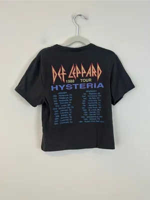 Cotton On Fitted Longline Def Leppard Black 'Hysteria' Graphic Tee Size Small thumbnail 4