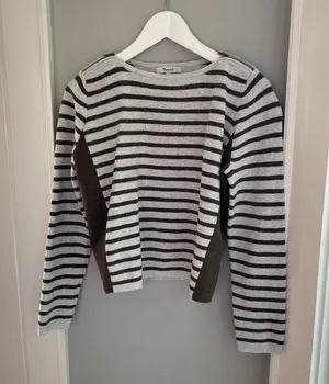 Madewell Shoulder Zip Striped Sweater thumbnail 1
