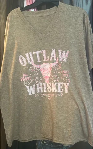 Outlaw Whiskey Shirt Brown Size XXL thumbnail 1