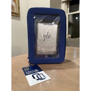 Glo Tech Cosmetic Set 2 Bags + Mirror Gr8 Mah Jongg Tile Bag Blue NEW Fast Ship thumbnail 8