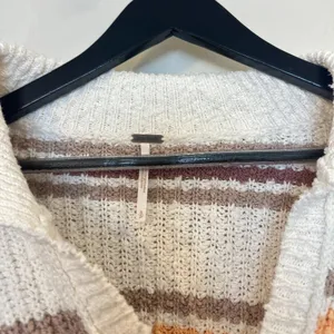 FREE PEOPLE Kennedy Stripe Pullover in Cream Size Small thumbnail 6