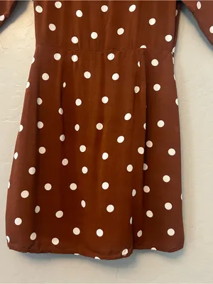 Lulu's Lush louicita rust brown polka dot surplice dress size medium thumbnail 12