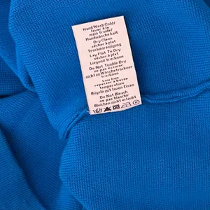 NEVE Quarter Zip Ski Sweater Blue White Striped Black Cuffs 100% Cotton X-Large thumbnail 12