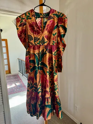 Farm Rio Floral-Print Cotton-Poplin Midi Dress thumbnail 3