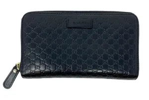 Gucci Microguccissima Black Leather Zip Around Continental Wallet thumbnail 1