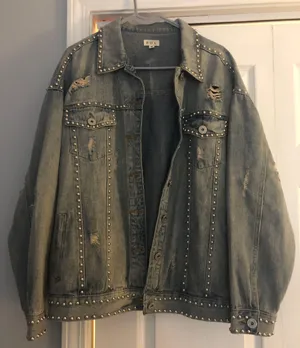 POL Oversized Boutique Studded Jean Jacket thumbnail 1