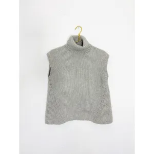 Zara Open Back Cozy Knit Vest Size Small Cream High Neck Chic Quiet Luxury thumbnail 4