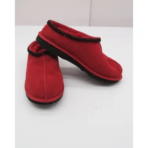 UGG Tasman Red Suede Sheepskin Lined Slippers Mens 6 Womens 8 1019066 thumbnail 6