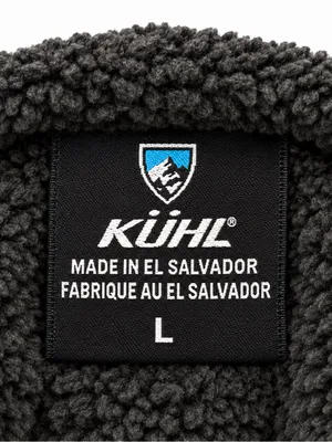 KÜHL Black Charcoal Sherpa Fleece Hooded Jacket Zip Front Size L thumbnail 4