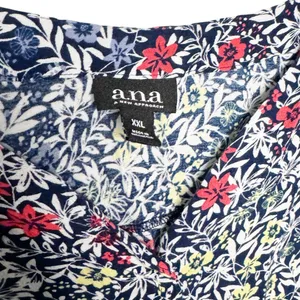 A.N.A Floral Long Sleeve Top Sz Xxl thumbnail 3