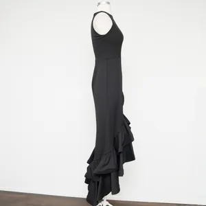 Betsy & Adam. Arielle Scuba Crepe Ruffle‎ Slit Gown. thumbnail 5