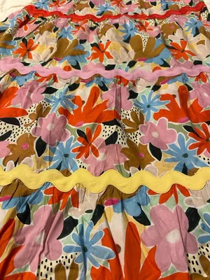 CeliaB Nilsa Multicolor Floral Smocked Midi Dress w/ Tie Straps - NWT - Size L thumbnail 8