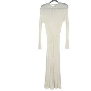 DISSH Ada Ivory Ribbed Knit Midi Dress XS Long Sleeve Tie Waist NWT‎ thumbnail 2