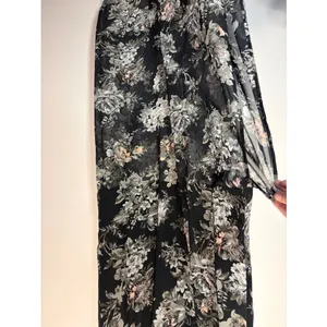 Contempo Casuals Strapless Tube Top Maxi Dress Black Floral Sheer Layer Size M thumbnail 4