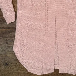 Lauren Ralph Lauren Pink Cable Knit Open Front Cardigan thumbnail 6