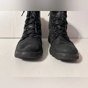 SOREL NL3700-010 black leather combat boot women size 10.5 thumbnail 5