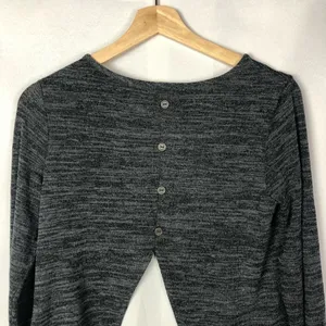 Maurices Dark Gray Button‎ Back Layered Long Sleeve Top XS thumbnail 6
