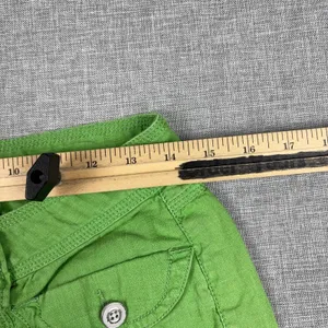 WORN Linen Blend Capri Pants Womens 4 Green Twill Cuffed Pockets Lightweight thumbnail 8
