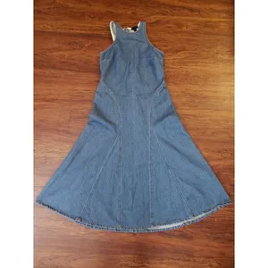 Future Collective Women Racerback Denim Midi A-Line Dress Size 6 Boho Streetwear thumbnail 2