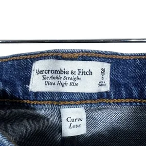 Abercrombie & Fitch Curve Love Ultra High Rise Ankle Straight Jeans 28/6 thumbnail 5