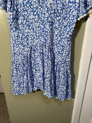 Lost + Wander Women's Size Large Villa by the Sea Floral Picot Trim Peasant Mini thumbnail 5