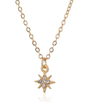 💥$2💥Gold And Crystal Star Necklace Gold thumbnail 1