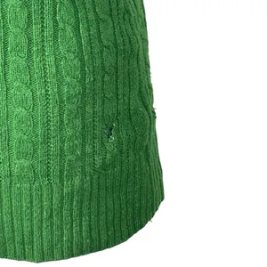 Vintage American Eagle Kelly Green Cable Knit V-Neck Sweater Large Y2K thumbnail 6