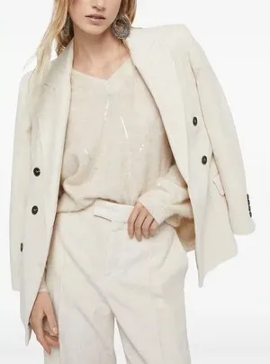 Isabel Etoile Marant Cotton Blend‎ Textured Blazer Jacket in Ivory Size 34 / XS thumbnail 1