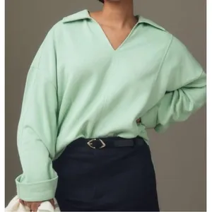 Anthropologie Pilcro Johnny Collar pullover sweatshirt XL thumbnail 2