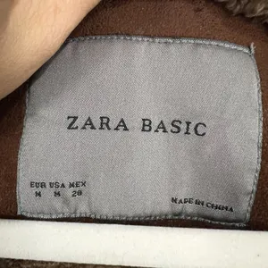 Zara Basic Womens Faux Suede Sherpa lined Hooded Trench Coat Size M 1/2 Sleeve thumbnail 2