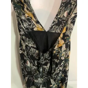 Free‎ People Black Twisted Floral Halter Jumpsuit Size 6 Plunge Open Back Crop thumbnail 6