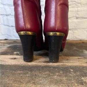 70’s Etienne Aigner Burgundy Red Heel Boots thumbnail 5