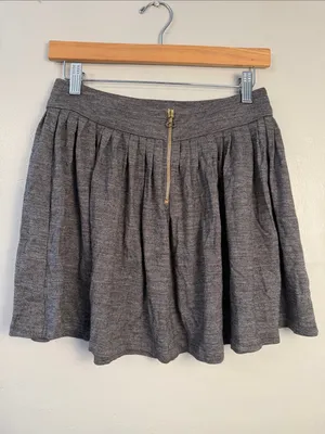 Sandro Gray Gathered Skater Skirt size 1 thumbnail 3