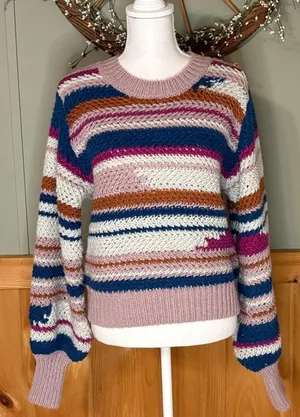 Altar'd State Multicolor Striped Sweater size Small thumbnail 1