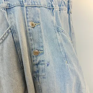 FREE PEOPLE Marci Denim Jumpsuit in Wash Clear Skies Size X-Small thumbnail 6