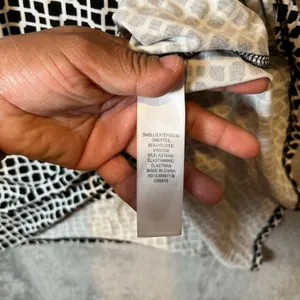Adrianna Papell‎ Sz Small Cold Shoulder Black White Geometric thumbnail 5