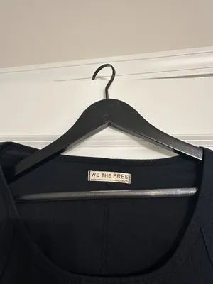 FREE PEOPLE Hummingbird Stretch Cotton Top in Black Size X-Small thumbnail 3