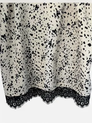 A New Day Black & White Satin Lace Tank thumbnail 5