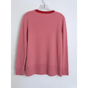 Tory Burch Pink Red Cherry Embroidered Crewneck Knit Sweater M thumbnail 7