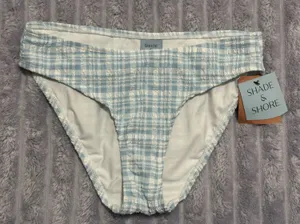 Shade & Shore Blue Checkered Bikini Bottoms — Size S (4-6) thumbnail 1