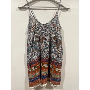 Boho Elephant Print Romper Pom Pom Trim Festival Playsuit thumbnail 4