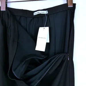 Abercrombie & Fitch Draped Front Maxi Skirt Womens M Black Faux Wrap Slit NWT thumbnail 12