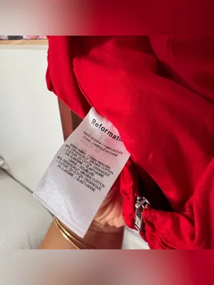 Reformation Tiana Red Ruched Tank Top thumbnail 7