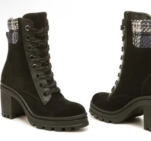 Veronica Beard Westport water resistant biker Combat boots size 5 Black Suede thumbnail 1