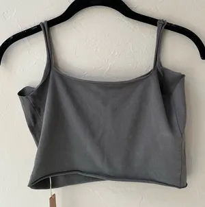 Nwt Rare Skims (G1) Raw Edge Cami Tank Top In Gunmetal thumbnail 1