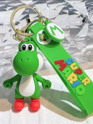 Green Yoshi Kids Keychain with Super Mario Strap thumbnail 1