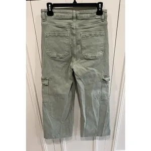 Risen Jeans Sage Green High Rise Wide Leg Cargo Pants Size 7/28 Raw Hem Boho‎ thumbnail 2